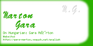 marton gara business card